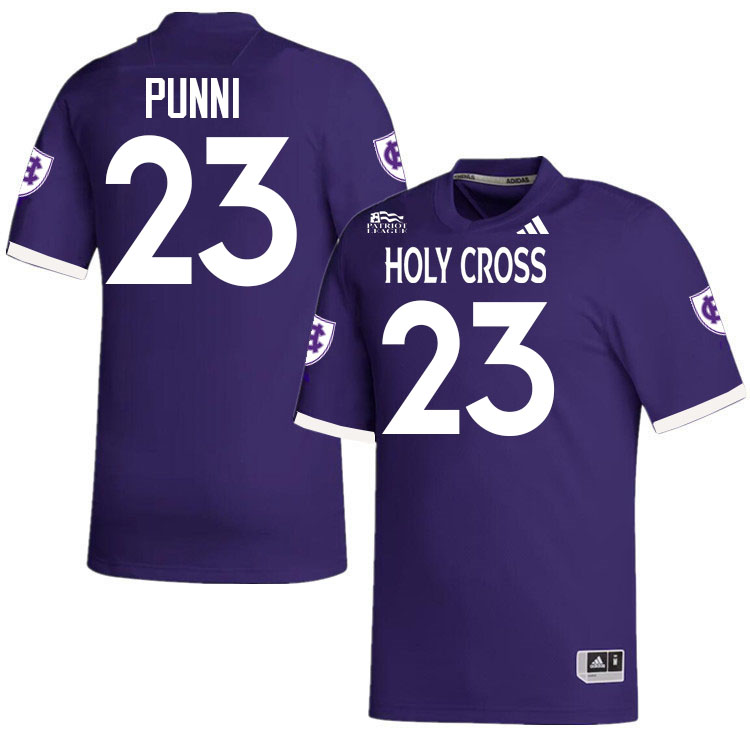Holy Cross Crusaders #23 Nyeoti Punni College Football Jerseys,Uniforms-Purple